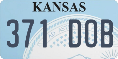 KS license plate 371DOB