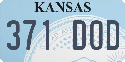 KS license plate 371DOD