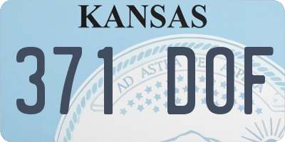 KS license plate 371DOF