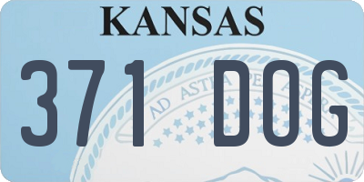 KS license plate 371DOG