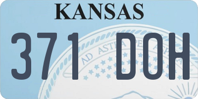 KS license plate 371DOH