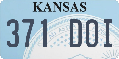 KS license plate 371DOI