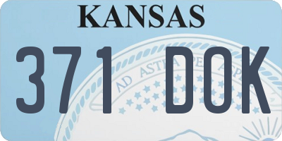 KS license plate 371DOK