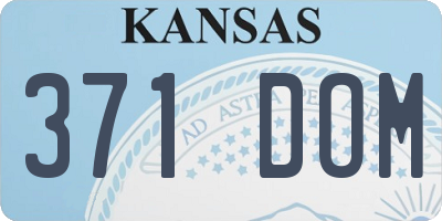 KS license plate 371DOM