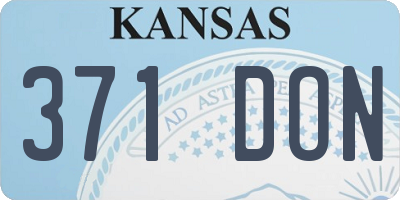 KS license plate 371DON