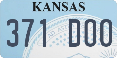 KS license plate 371DOO
