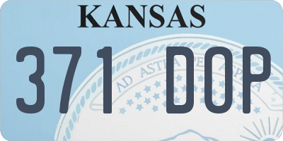 KS license plate 371DOP
