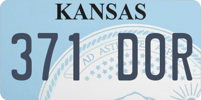 KS license plate 371DOR