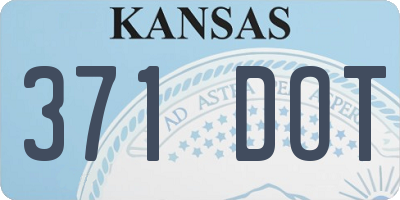 KS license plate 371DOT