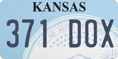 KS license plate 371DOX