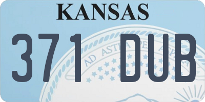 KS license plate 371DUB