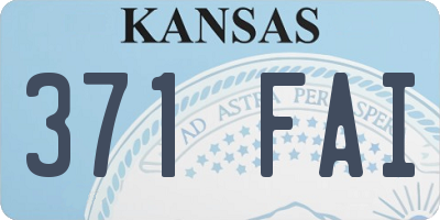 KS license plate 371FAI