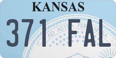 KS license plate 371FAL