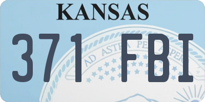 KS license plate 371FBI