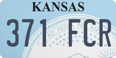 KS license plate 371FCR