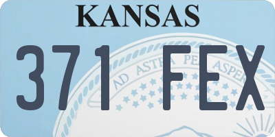 KS license plate 371FEX
