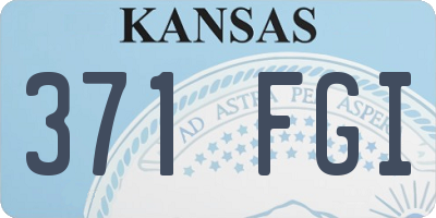 KS license plate 371FGI