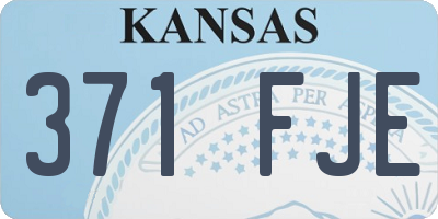 KS license plate 371FJE
