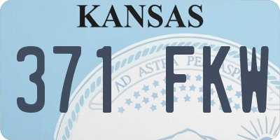 KS license plate 371FKW