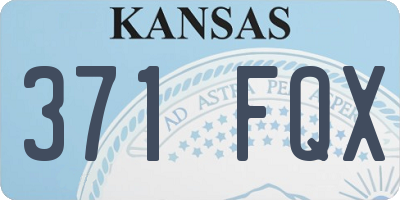 KS license plate 371FQX