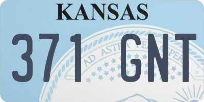 KS license plate 371GNT