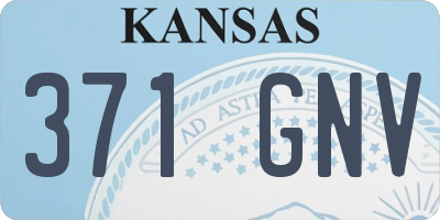 KS license plate 371GNV