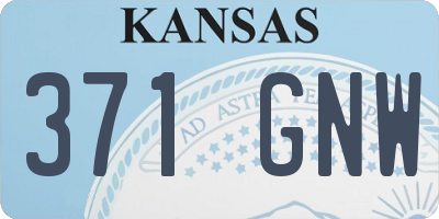 KS license plate 371GNW