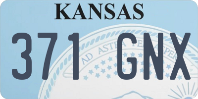 KS license plate 371GNX
