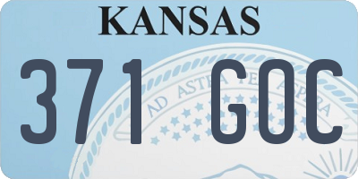KS license plate 371GOC