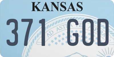 KS license plate 371GOD
