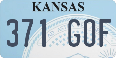 KS license plate 371GOF