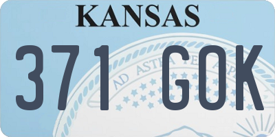 KS license plate 371GOK