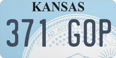 KS license plate 371GOP