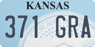 KS license plate 371GRA