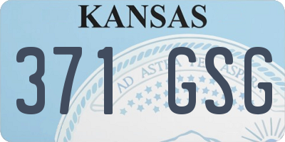 KS license plate 371GSG
