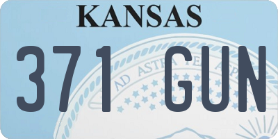 KS license plate 371GUN