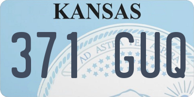 KS license plate 371GUQ