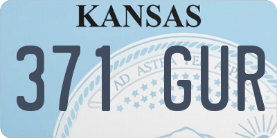 KS license plate 371GUR