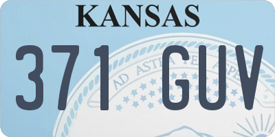 KS license plate 371GUV