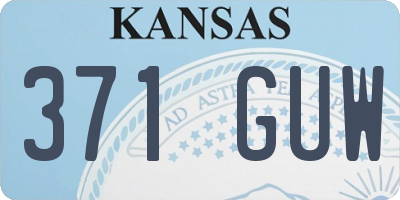 KS license plate 371GUW