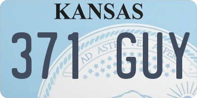 KS license plate 371GUY