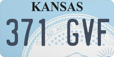 KS license plate 371GVF