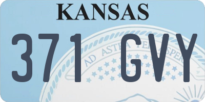 KS license plate 371GVY