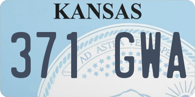 KS license plate 371GWA
