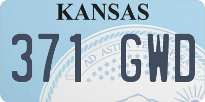 KS license plate 371GWD