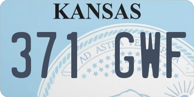 KS license plate 371GWF