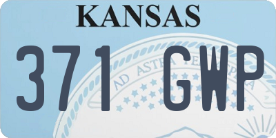KS license plate 371GWP