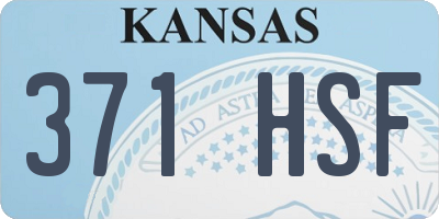 KS license plate 371HSF