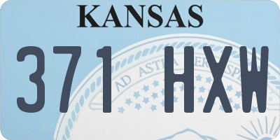 KS license plate 371HXW