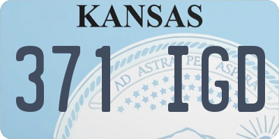 KS license plate 371IGD
